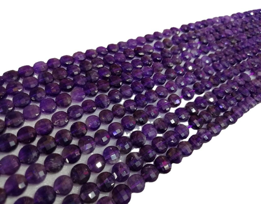 天然紫水晶小尺寸双圭面双切面2x4mm4x6mm隔片小尺寸珠子饰品配件,淘宝优惠券,粉丝福利购,淘宝优惠卷