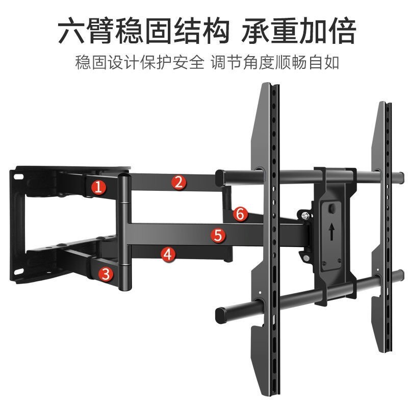 TV retractable rotating universal rack large size 70/75/80/82/85/86/100 inch wall-mounted wall bracket