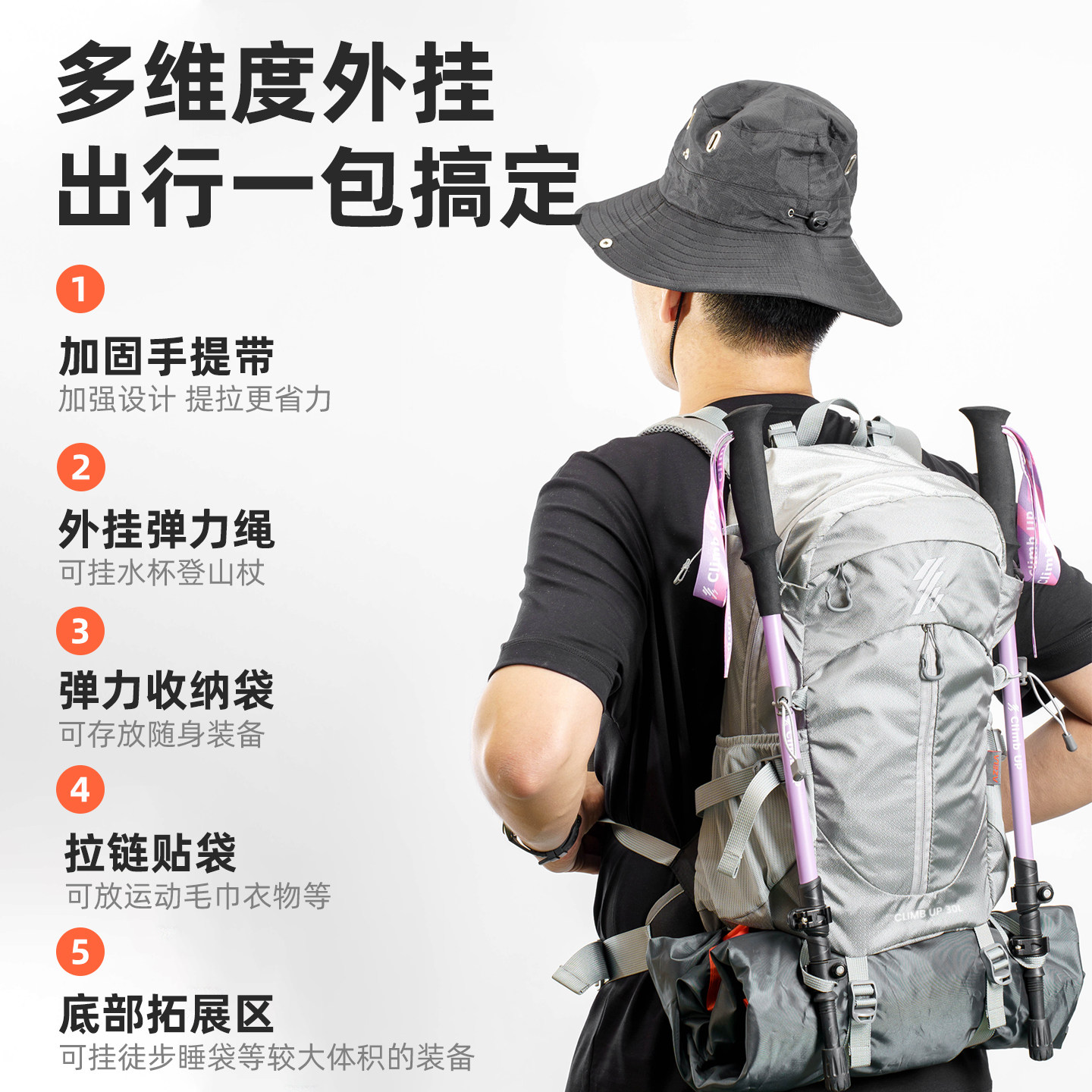 赛普徒步登山包40升户外轻量化轻便旅游紫色背负悬浮30l双肩背包,淘宝优惠券,粉丝福利购,淘宝优惠卷