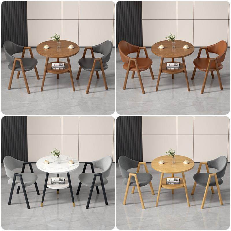 北欧原木风餐桌椅组合阳台休闲小圆桌家用小户型洽谈接待会客桌子,淘宝优惠券,粉丝福利购,淘宝优惠卷