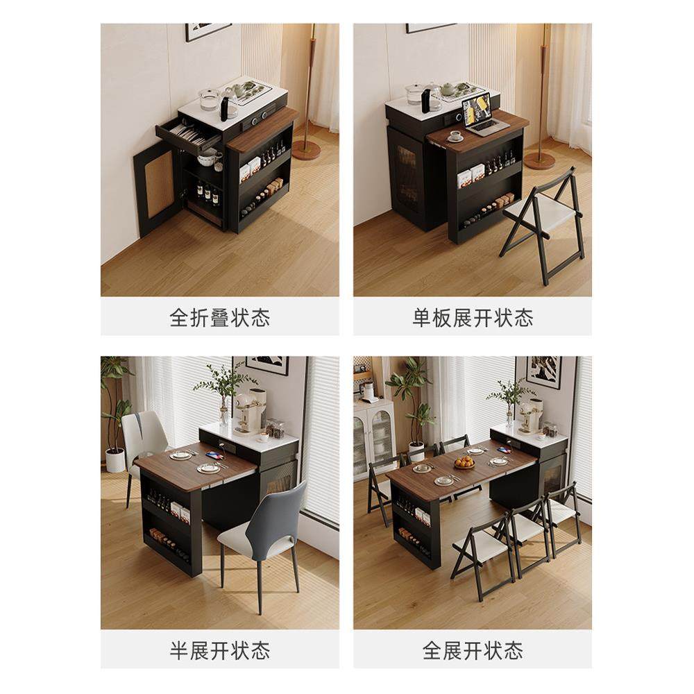 实木多功能一体式伸缩折叠岛式餐桌和椅子，适用于家庭小公寓，可,淘宝优惠券,粉丝福利购,淘宝优惠卷