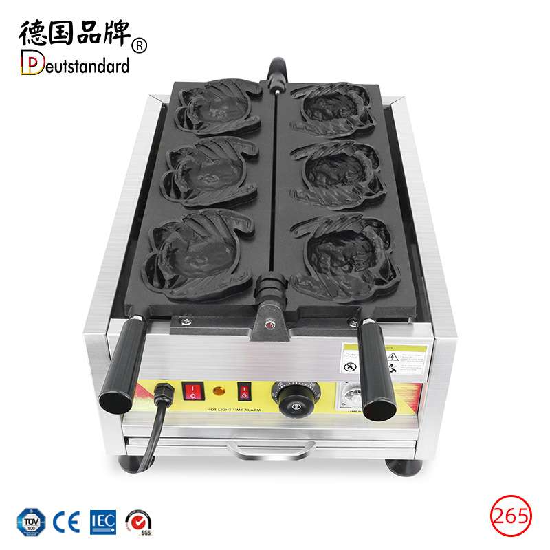 商用电热螃蟹烤饼机动物逼真模型螃蟹造型华夫饼松饼机设备NP-265 - 图2