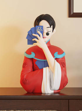 创意新中式国潮摆件家用入户玄关客厅电视柜高档装饰品高级感小众