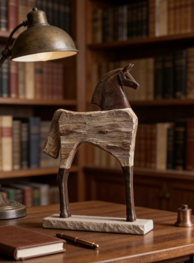北欧复古树脂工艺骏马摆件家居客厅家用酒柜电视柜茶室桌面装饰
