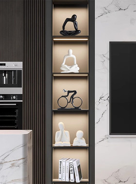 创意小众高级感抽象艺术摆件客厅书房架电视柜装饰品坐姿轻奢高档