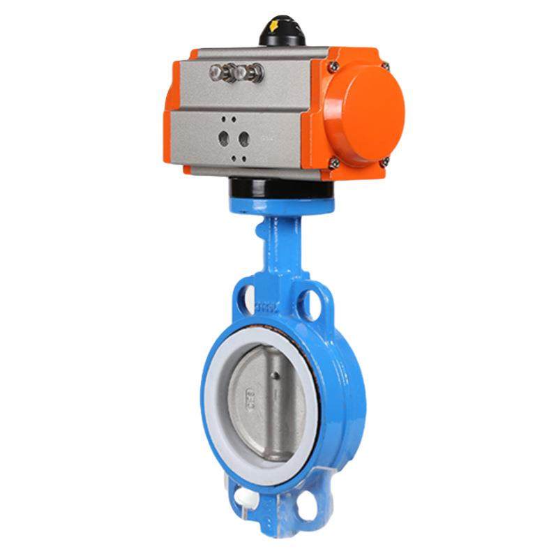 四氟AT304不锈钢板对夹式气动蝶阀D671F-16Q/PDN40100150300,淘宝优惠券,粉丝福利购,淘宝优惠卷