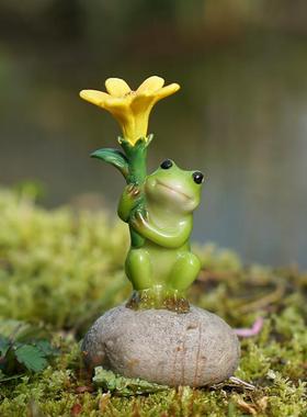 户外青蛙摆件花园庭院微景观盆栽造景装饰品多肉花盆挂件边缘悬挂
