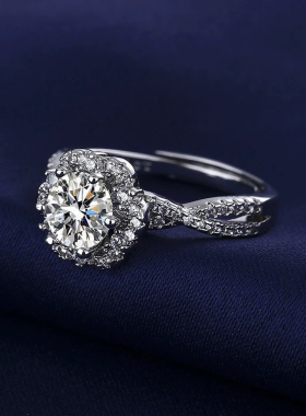 19人工培育钻艾莎公主1克拉活口戒指