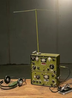 电报机模型铁艺复古怀旧无线电台发报机步话机摆T件装饰品道具礼