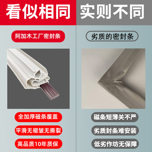 冰箱密封条门胶条通用门封条密封胶圈配件冰柜磁性密封圈美菱海尔 - 图2
