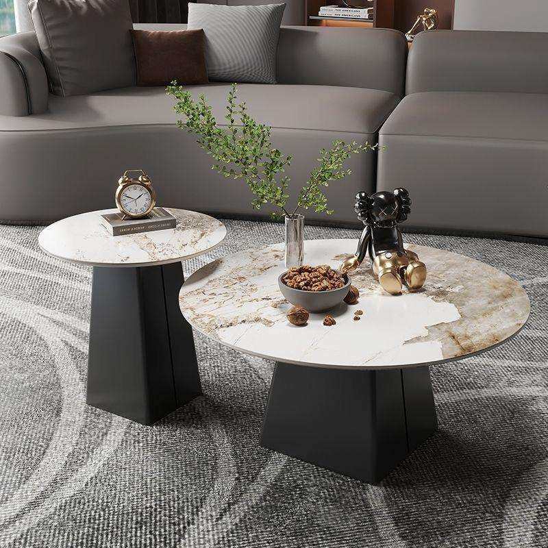 轻奢现代圆形岩板茶几组合客厅家用小户型大小圆茶几桌工作室边几,淘宝优惠券,粉丝福利购,淘宝优惠卷