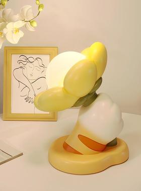 创意可爱猫爪花朵小夜灯床头灯