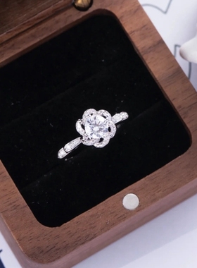 YUDANDUN莫桑戒指50分手捧花系列新款钻戒满钻镶嵌优雅气质女款