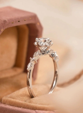 YUDANDUN莫桑戒指50分花型钻戒设计独特时尚女士必备配饰满钻满镶