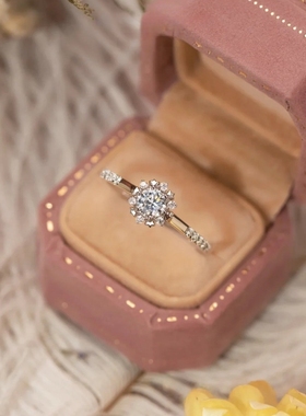 YUDANDUN莫桑戒指30分星语钻戒精致浪漫时尚轻奢日常通勤送女友