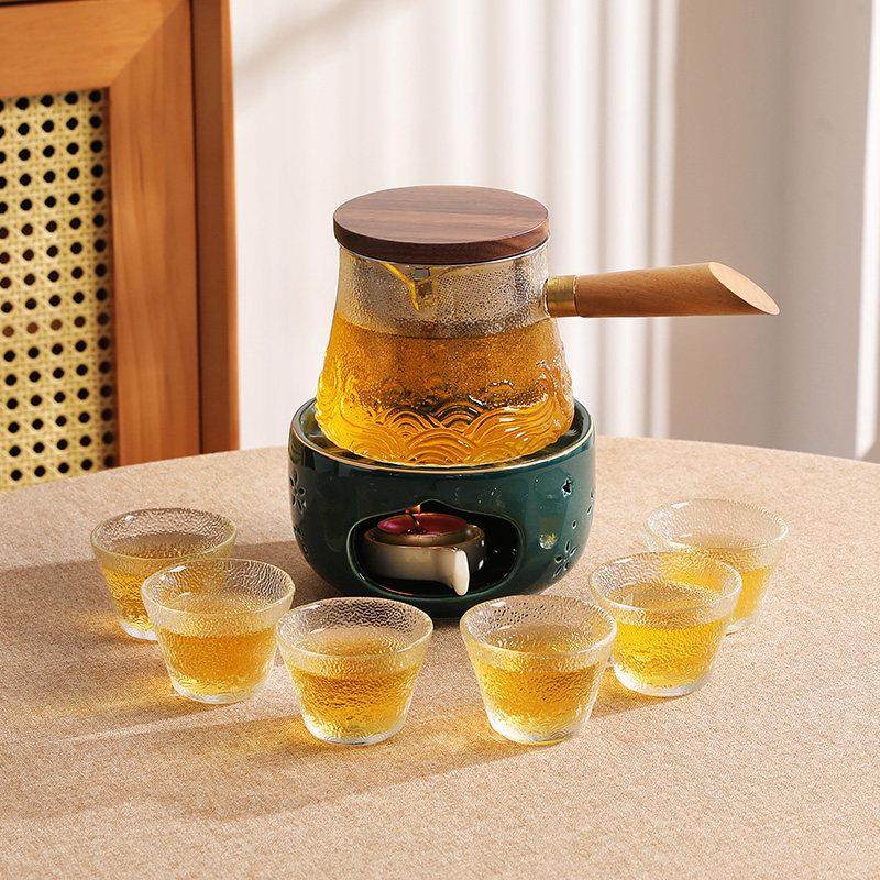 日式花茶壶，茶杯，耐热玻璃水果茶壶，蜡烛绝缘底座，方便豪华下,淘宝优惠券,粉丝福利购,淘宝优惠卷