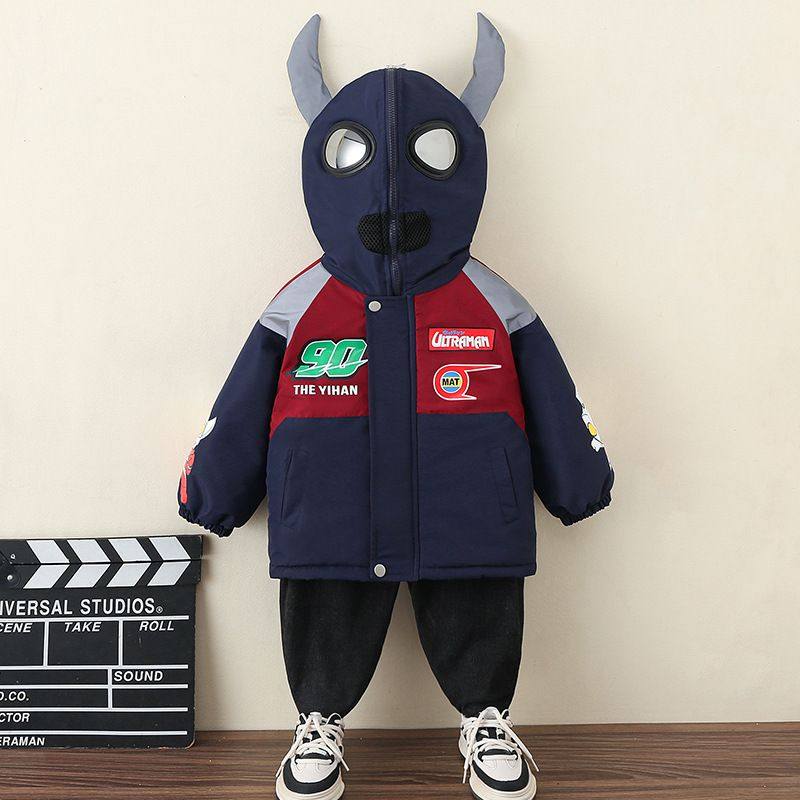 男童2025新款冬季棉服加绒加厚外套儿童奥特曼衣服酷帅男孩秋冬装,淘宝优惠券,粉丝福利购,淘宝优惠卷