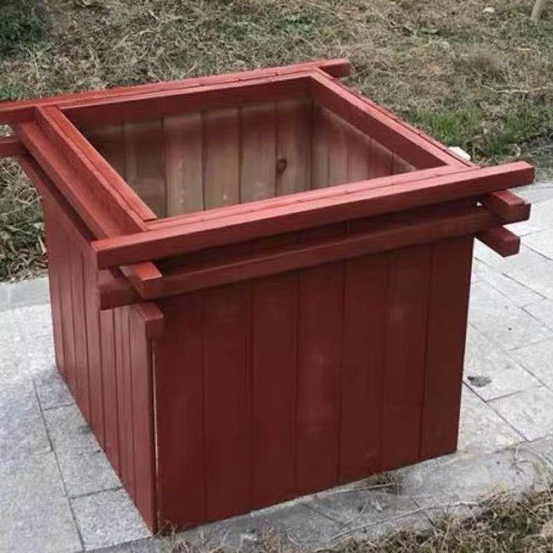 景观花箱种花绿植尺寸定制防腐木镀锌板塑木均可公园花盆户外花槽 - 图2