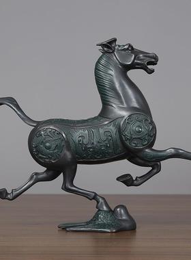 马踏飞燕黄铜生肖马摆件工艺品客厅办公桌家居装饰品开业礼品