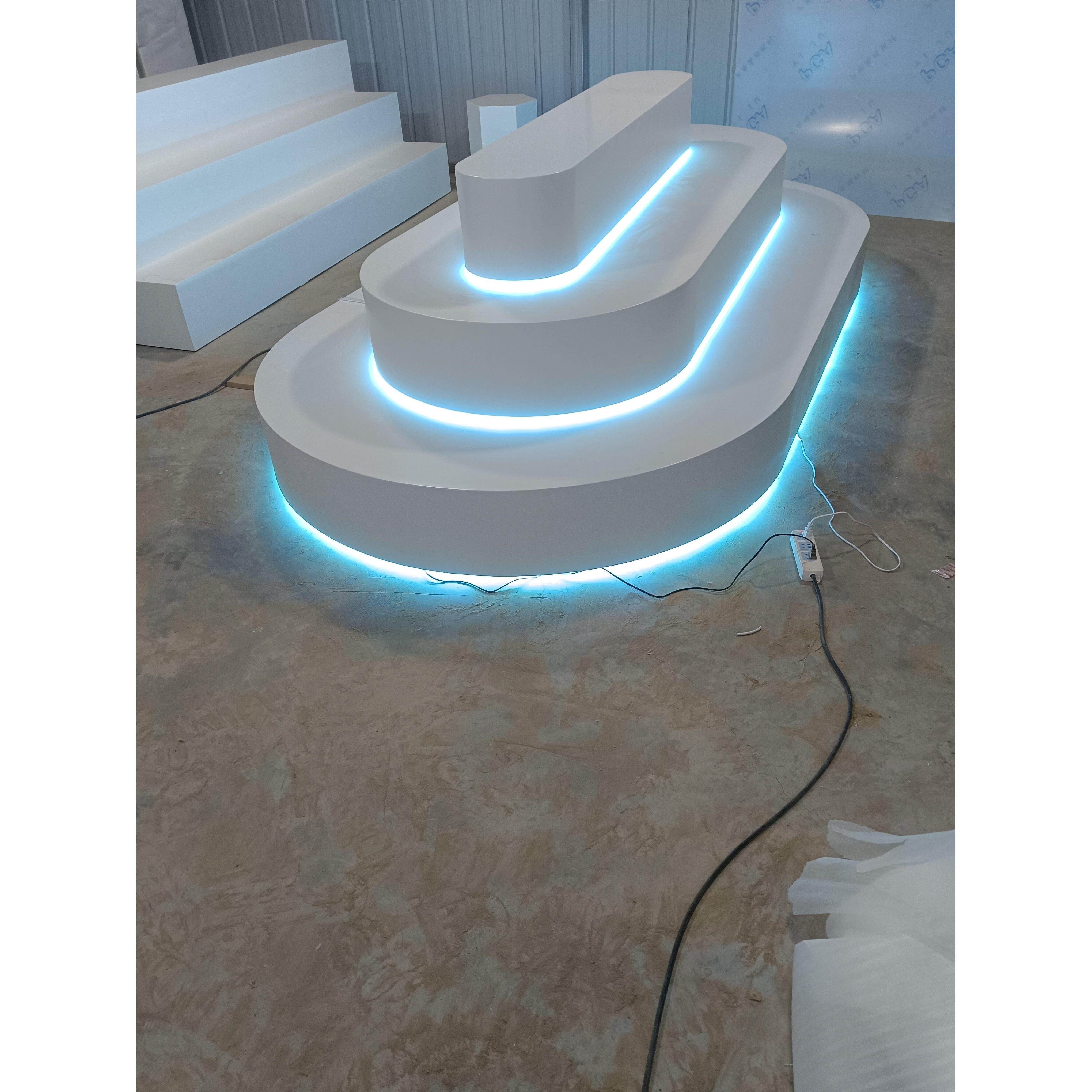 异形科技感创意展台展厅发光数码产品展示台烤漆中岛圆形展示柜,淘宝优惠券,粉丝福利购,淘宝优惠卷