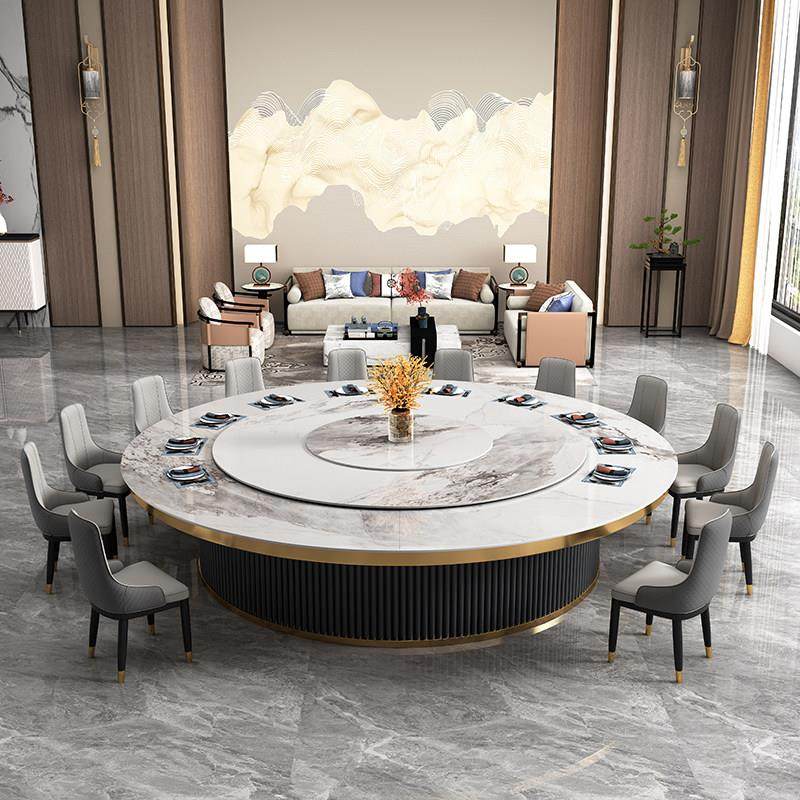 酒店餐桌大圆桌20人电动转盘家用圆形饭桌包厢10人15人定制电磁炉,淘宝优惠券,粉丝福利购,淘宝优惠卷