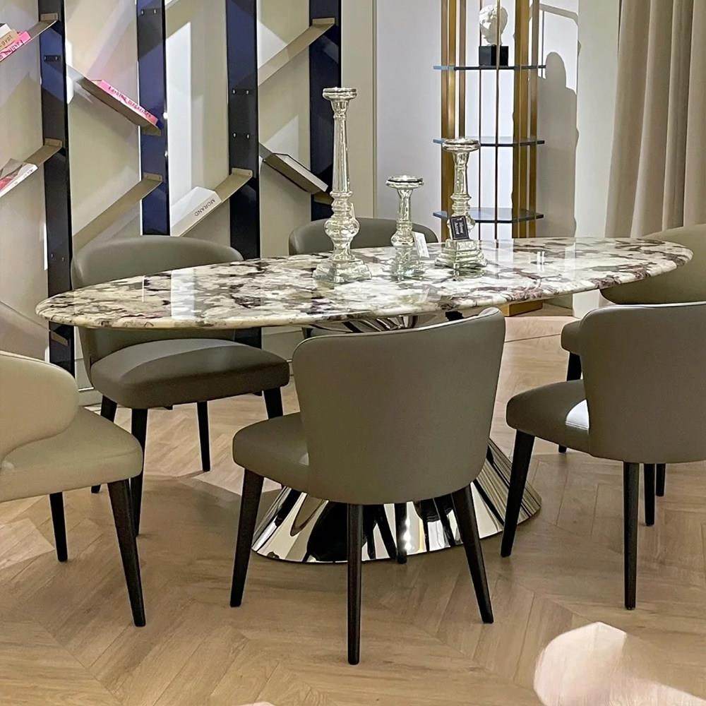 加澄轻奢雪山飞狐大理石餐桌家用现代简约椭圆形天然奢石飞碟餐桌,淘宝优惠券,粉丝福利购,淘宝优惠卷