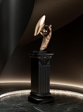 轻奢高档抽象艺术雕塑落地摆件高级感酒店大堂客厅走廊软装饰品