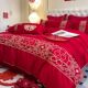 Premium sense wedding four-piece set red wedding embroidery quilt cover bed sheet wedding wedding quilt bedding wedding wedding