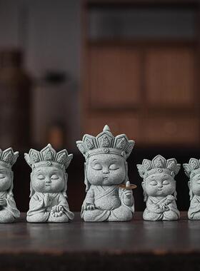 禅意宝宝佛茶宠摆件文创一定赚我佛持杯佛像客厅桌面装饰创意礼品