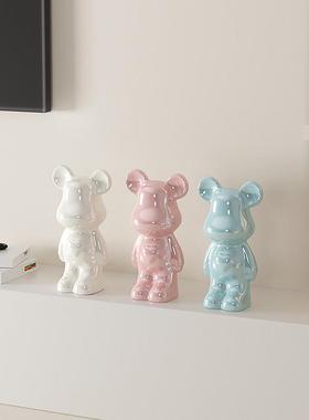 网红暴力熊摆件高级奶油风家居客厅电视酒柜存钱罐装饰品乔迁礼物