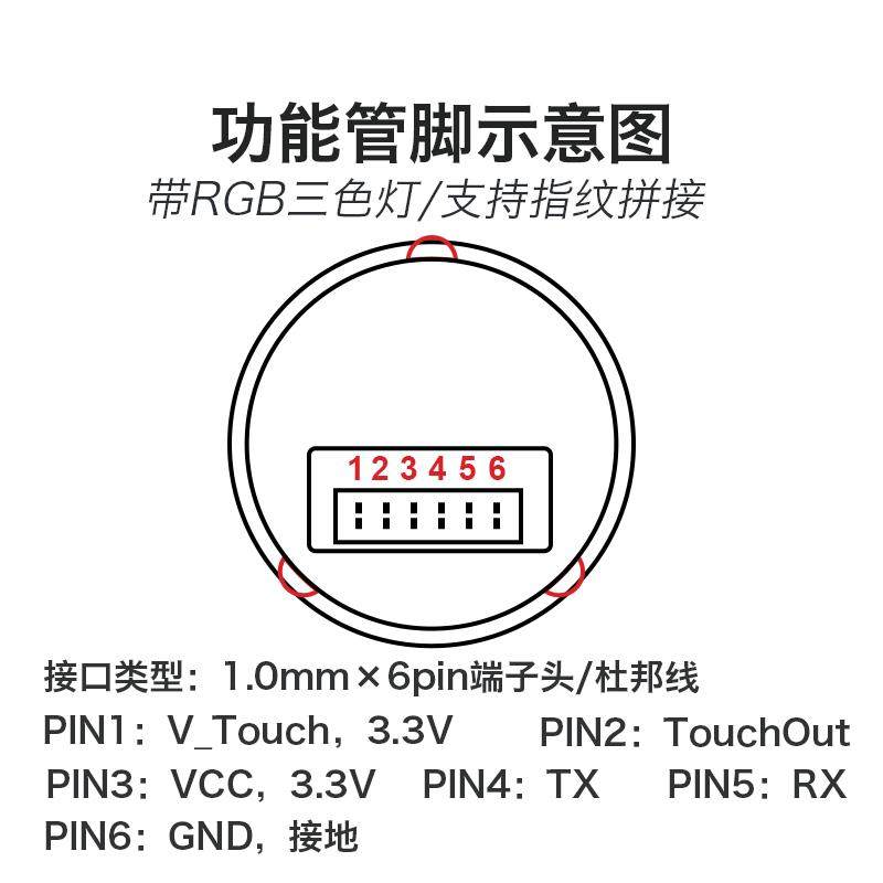 海凌科指纹识别模块ZW101低功耗手指检测电容式半导体感测器模组 - 图2