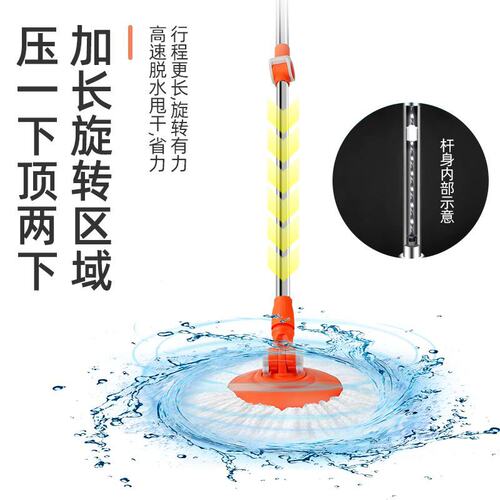 旋转拖把替换头吸水拖墩布拓手压式扑加粗拖把杆托盘通用配件 - 图2