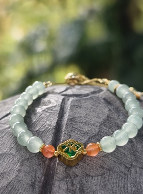 南京鸡鸣代寄青青松松手串手链女生淡绿色显白手串手链生日礼物