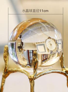 水晶球摆件创意美式客厅电视柜书柜办公室酒柜家居北欧轻奢装饰品