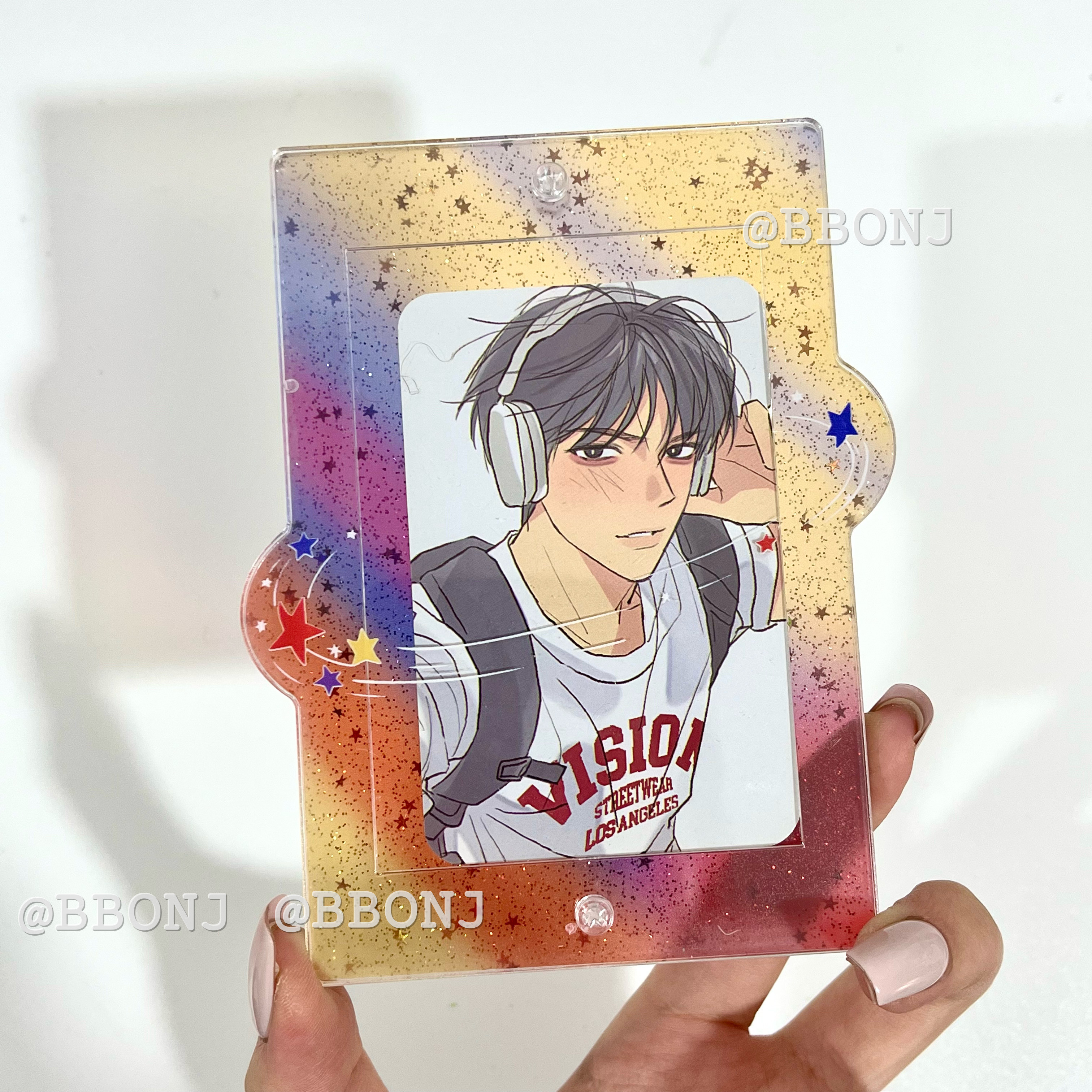 星光幻境渐变闪粉亚克力插卡立牌3寸小卡相框小卡展示周边谷美,淘宝优惠券,粉丝福利购,淘宝优惠卷