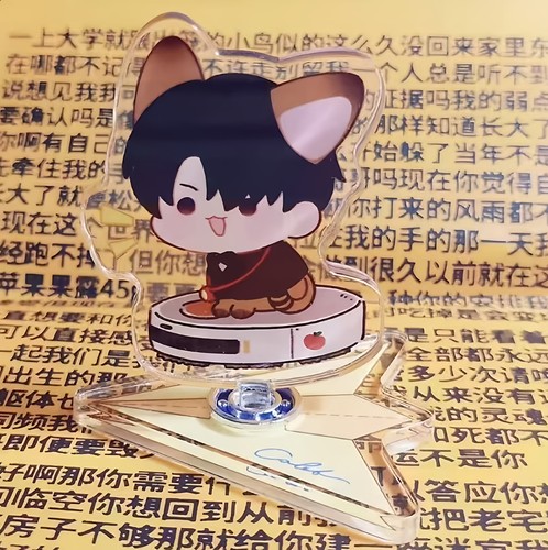新款恋与深空夏以昼可爱亚克力猫猫旋转桌面立牌朋友周边可爱摆件 - 图3