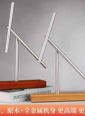 钢铁人混沌摆永动机摆件反重力模型实木牛顿摆件如意摆商务礼品