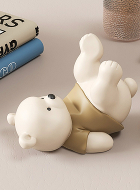 元气熊手机架摆件办公室桌面电脑桌装饰幸L福感小物件生日礼物实