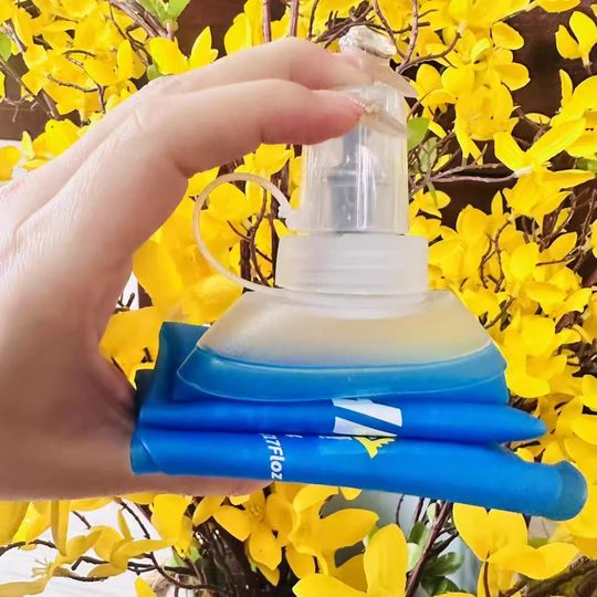 Heshijie fitness ciclismo y correr botella de agua blanda plegable