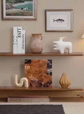 诚艺侘寂风高级感小众艺术中古风酒柜书柜装饰品开 放格置物架摆