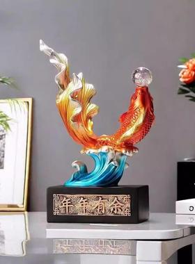 新年装客厅酒柜艺025招财饰品摆件新中家居玄关电视柜式年年有余