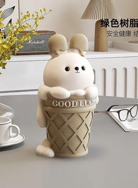 创意兔子存钱罐桌yc190882面件高感孩小众玄关儿童房男女级孩生日