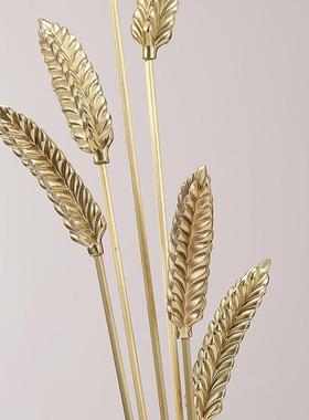 丰收大麦摆礼件黄铜客厅户电入视柜玄关乔迁居送W0371麦礼新轻奢