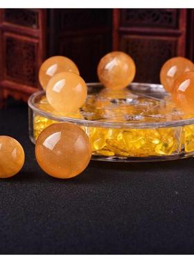 天然黄水球七PMK星阵聚宝盆办礼公室摆件晶开业品玄家居关装饰工