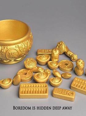 无聊的候，放一个聚宝盆时来引财富和愈，电治脑桌面日TLY式工作