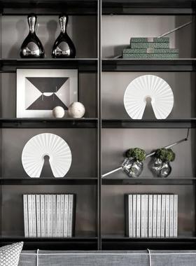 新中式禅意摆件高新中式摆端客厅玄装关酒柜博意古架样板间楼处创