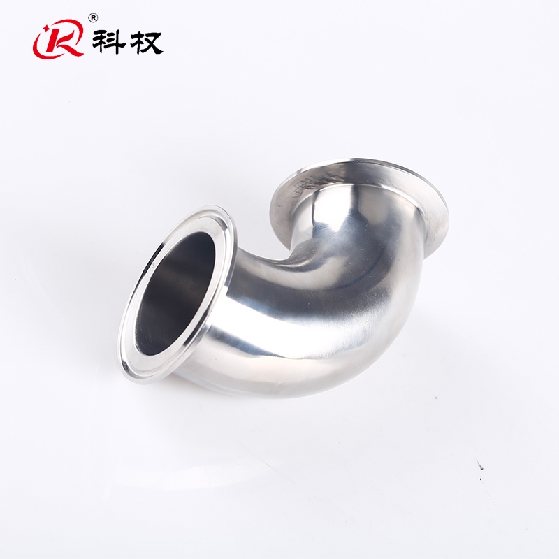 科权卫生级快装弯头90度316不锈钢卡箍式卡盘弯管法兰卡扣直角弯