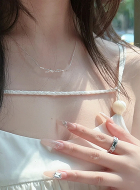 S925纯银轻奢小众交叉扭结项链