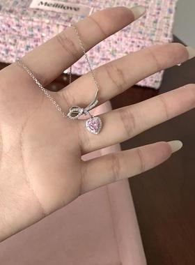 S925纯银灵动爱心结轻奢项链