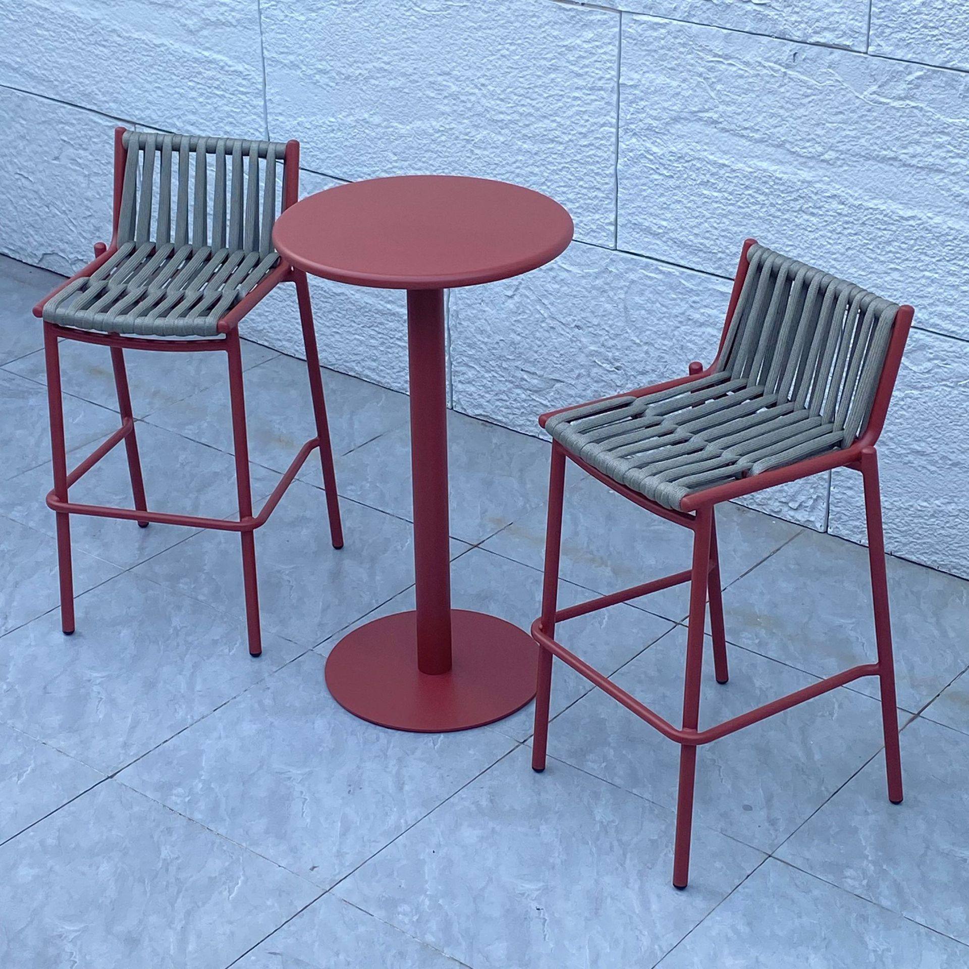 户外吧椅休闲酒吧高脚凳民宿室外藤编椅露天餐厅咖啡厅网红吧台椅,淘宝优惠券,粉丝福利购,淘宝优惠卷